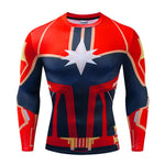 3D Captain Marvel T-shirt Cosplay Captain Marvel Carol Danvers Costumes Women Men Superhero Sport Tight Tees Tops Gyms Clothing